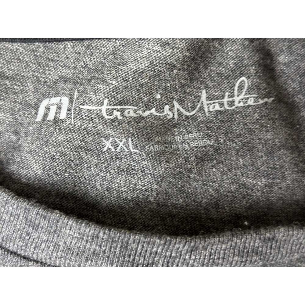 TravisMathew Pima Cotton Tee Gray Stripe Golf Casual Soft Men XXL - Picture 4 of 5